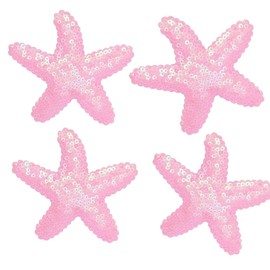 4Pcs Starfish Hair Clips for Girls Sequin Pink Seashell Hair Clip Mermaid Hair Barrttes for Mermaid Birthday Costume Starfish Hair Accessories for Girls Seashells Hair Clips
