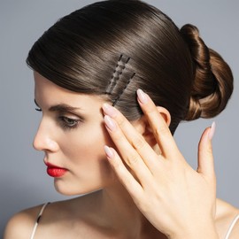 The Hair Edit Neat As a Pin Bobby Pins – Professional Grade 2" Matte Black Hair Pins With Storage Bag, 60 pcs