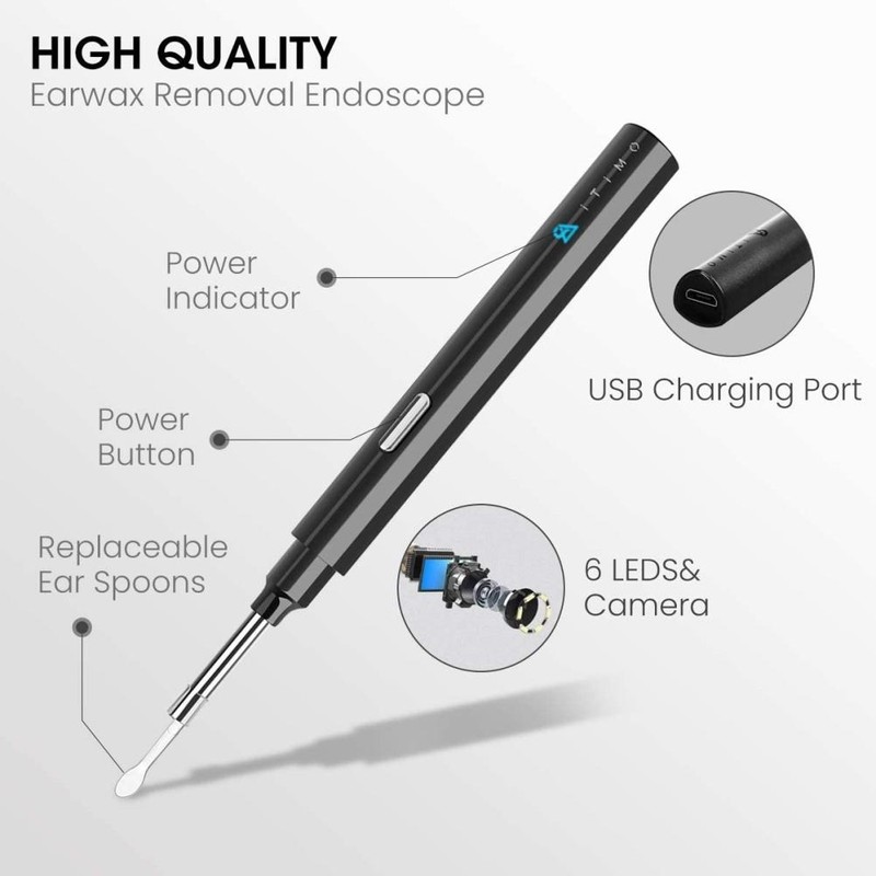 Ear Wax Removal Tool with Camera IP67 Waterproof 6 LED