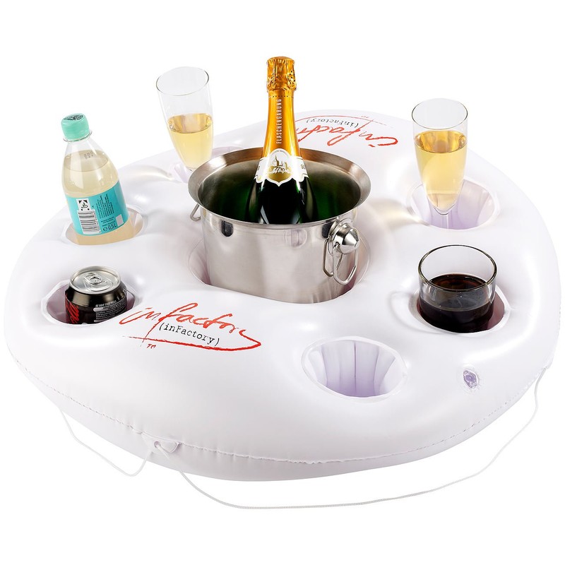 infactory Pool Drink Holder: Inflatable Drink Holder in Lifebuoy Design,