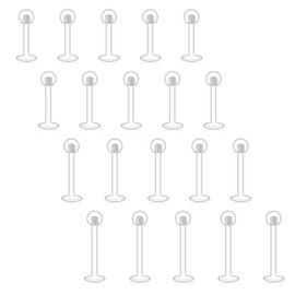 16-20pcs Clear Labret Lip Bars Flexible Acrylic Tragus Helix Cartilage Earring Studs 1.2mm Piercing
