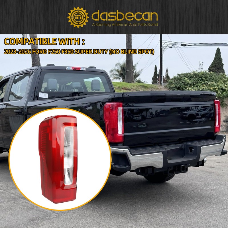 Dasbecan Tail Light Assembly Halogen Type Compatible With 2023-2026 Ford