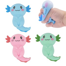 3 PCS Axolotl Squishy Axolotl Toy Axolotl Gifts Soft Squeeze Fidget Toys Stress Relief Toys Adorable Axolotl Toy Relaxing Sensory Stress Sugar Ball for Adults Soothing Birthday Party Gift