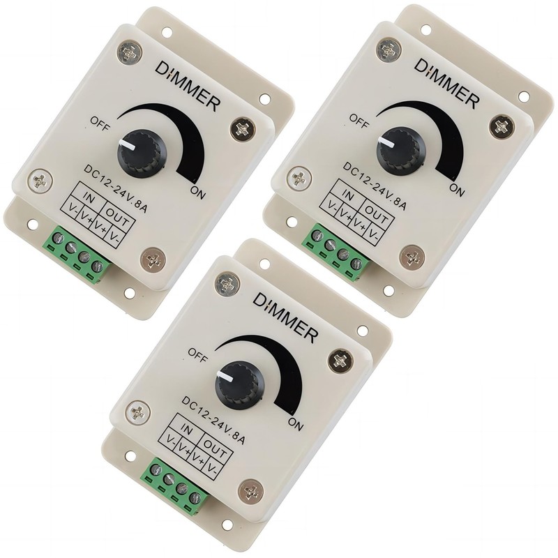 MTDELE 3Pcs 12v LED Dimmer DC 12-24V LED dimmer Switch