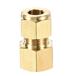 sourcing map Compression Tube Fitting G3/8 Female Thread x 10mm Tube OD Straight Coupling Adapter Brass