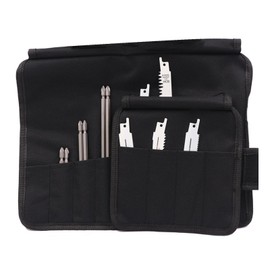 MEELYHOME Portable Oxford Cloth Roll Tool Storage Bag Functional Organizer for Pliers Screwdrivers Reciprocating SawBlades, Unfolded: 181*181mm Rolled: 181*58mm