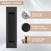 JUBEST 8" Recessed Door Pull Pocket Door Handles, Matte Black