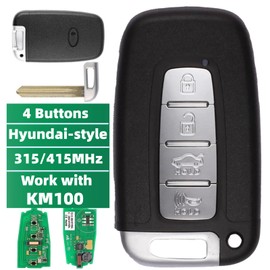 Autel Ikёy IKЁ-YHY004AL, 4 Buttons Blank Proğrammable Smart Kёy Fob Creation Clöne 315/415MHZ Ultra-Long Range OE Quality for Hyundai Car Kёy Replacement Work with Proğramming Tool KM-100 IM508 IM608