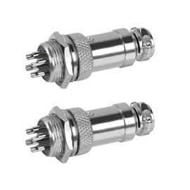 YACSEJAO GX16 Aviation Plug Socket 4 Pin 16mm GX16-4 Male Female Panel Metal Aviation Wire Connector Plug（2 Pack）