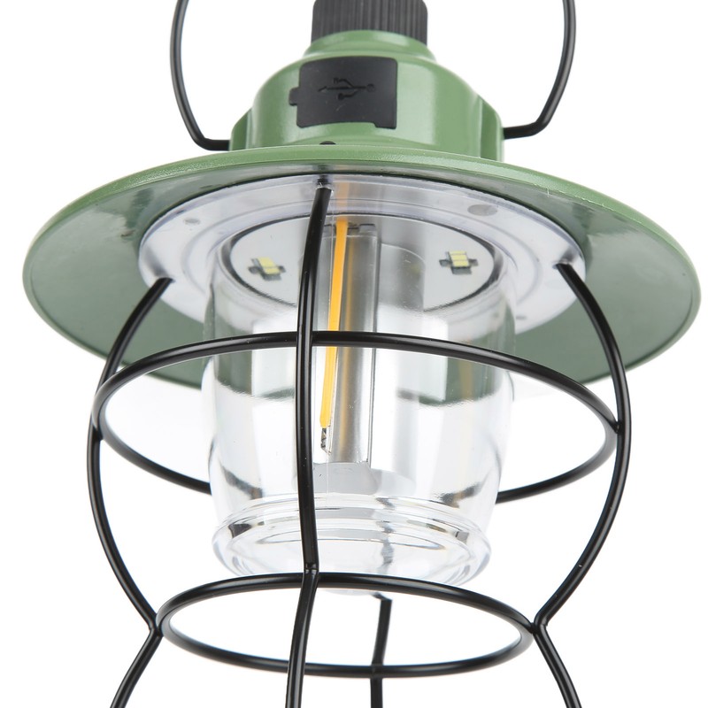 LED Camping Light Retro Style Rechargeable 3 Stepless Dimming Modes