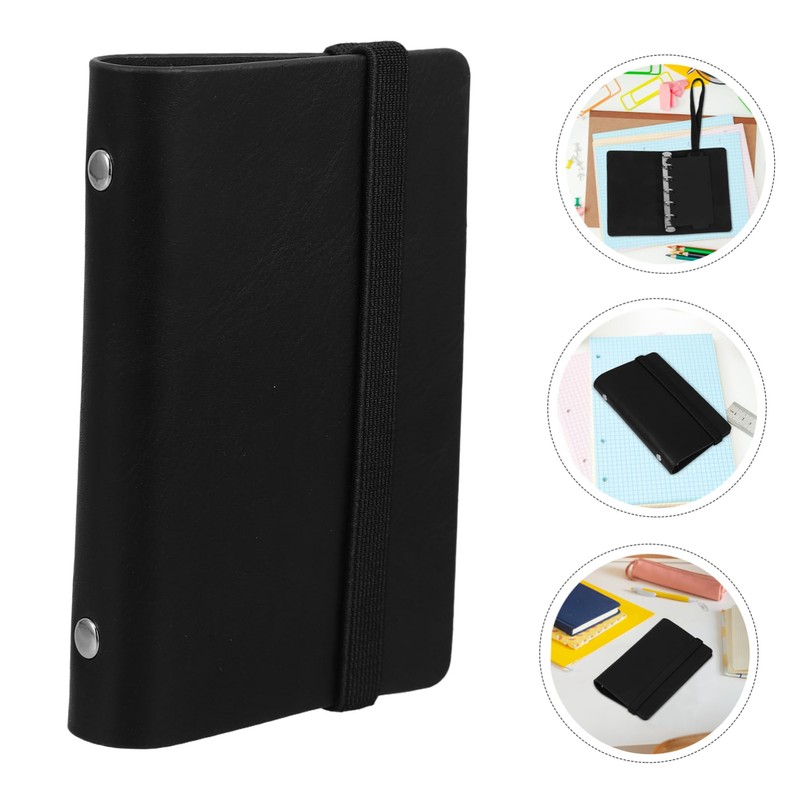 FUNOMOCYA Aesthetic Leather Planner Case Ring Mini Notebook Folder School