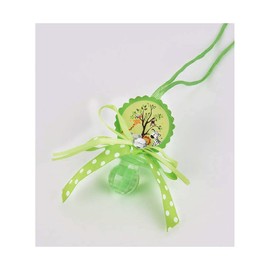 RBN Jungle Animal Theme Baby Shower | Jungle Safari Noah's | Set of 12 Diamond Cut Pacifiers Necklace | Baby Shower Decorations | Favors | Prize, green, 1 Count (Pack of 12)