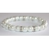 White pearls Stretchabl Bracelet with Rhinestones