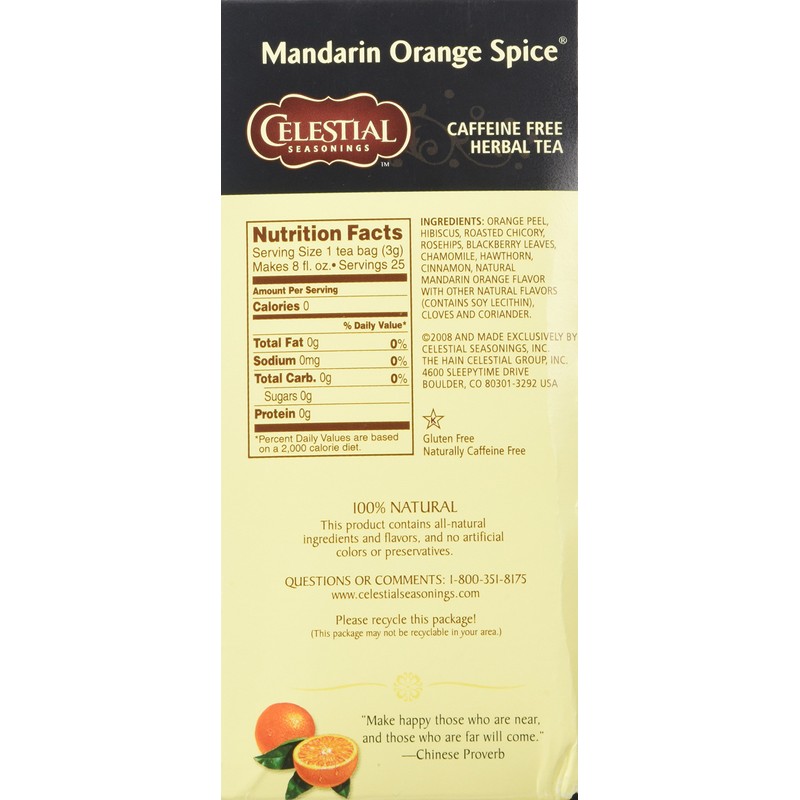 Celestial Seasonings, Herbal Tea (Mandarin Orange Spice)