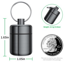 Urekt Ear Plug Carrying Case Keychain(2 Pack), Small Waterproof Metal Earplug Case Ear Plug Holder Container Great for Earplugs, Pills Case Pill Box and Jewelry Holder