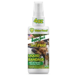 HAPPY JACK Seal 'N Heal Liquid Bandage for Dogs, Cats, Pets, Wound Care Spray (4 oz), Protects Against Minor Cuts, Burns, Waterproof Seal, Discourages Licking & Chewing, for Paws & Body, Made in USA