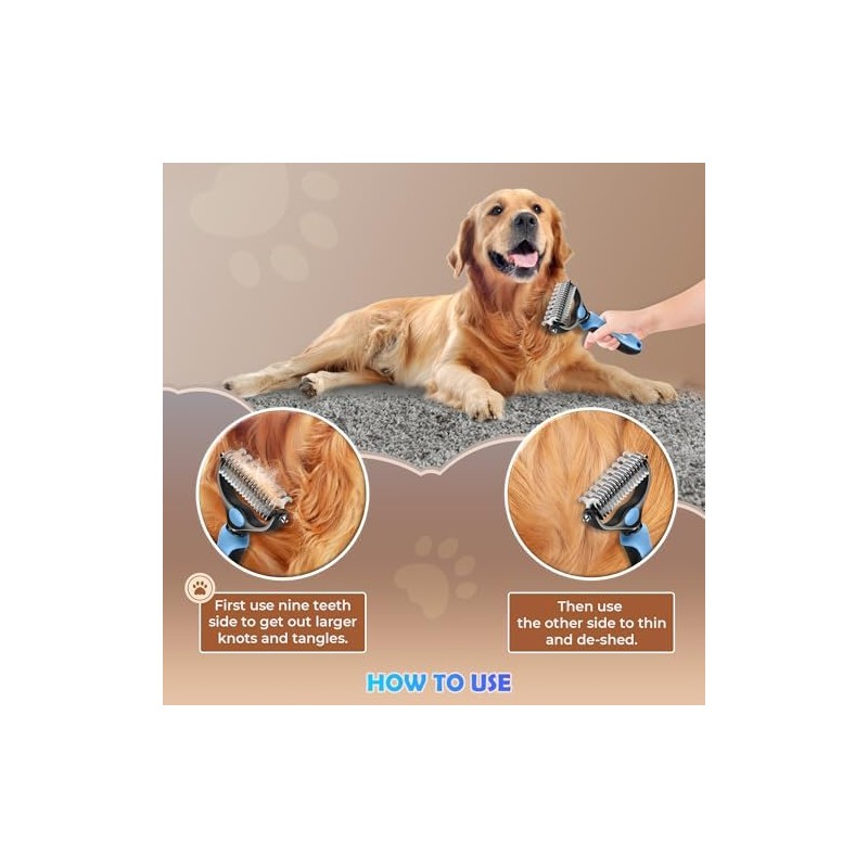 Rastrillo de capa inferior para perros y gatos, peine de