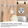 PARFCO Stainless Steel Hooks, Pack of 6 Bathroom Hooks, Wall