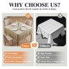 PARTISKY Natural Spandex Square Tablecloths 34x34 Inch, Wrinkle Free Fitted