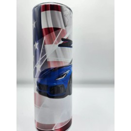 Handmade 2019 ZR1 Corvette Elkhart blue Custom Made Tumbler 20oz