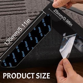 WeddHuis Pack of 14 Non-Slip Reusable Non-Slip Tape Washable Carpet Pads Carpet Handles Carpet Corners Side Grippers for Hard Floors Hardwood Floors