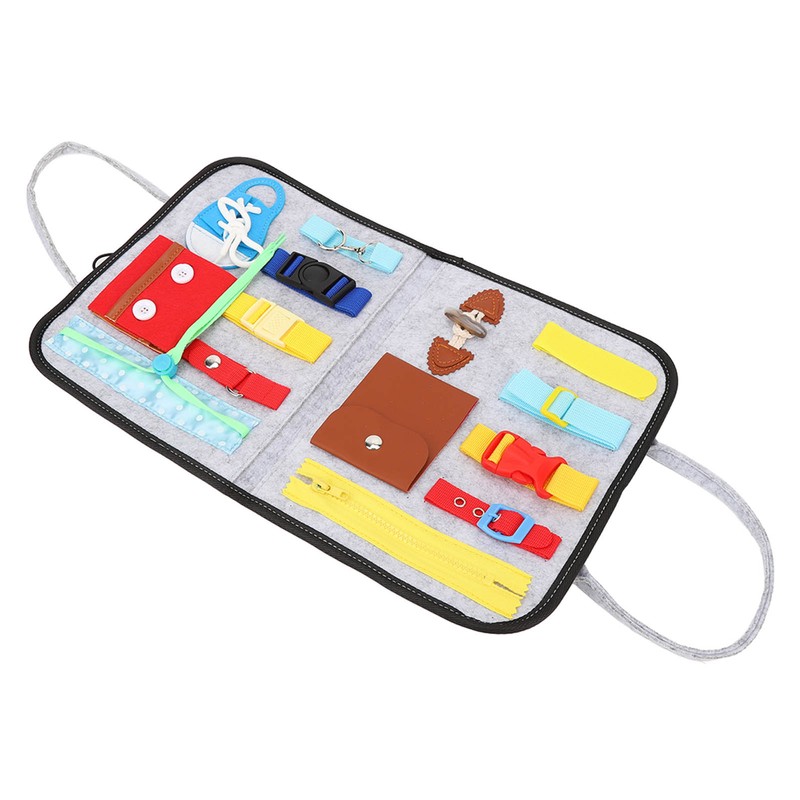 Elderly Activity Sensory Board Portable Zip Button Basic Skills Sensory