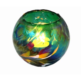 D&J Glassware Friendship Mini Globe Tea Light in a Green Color