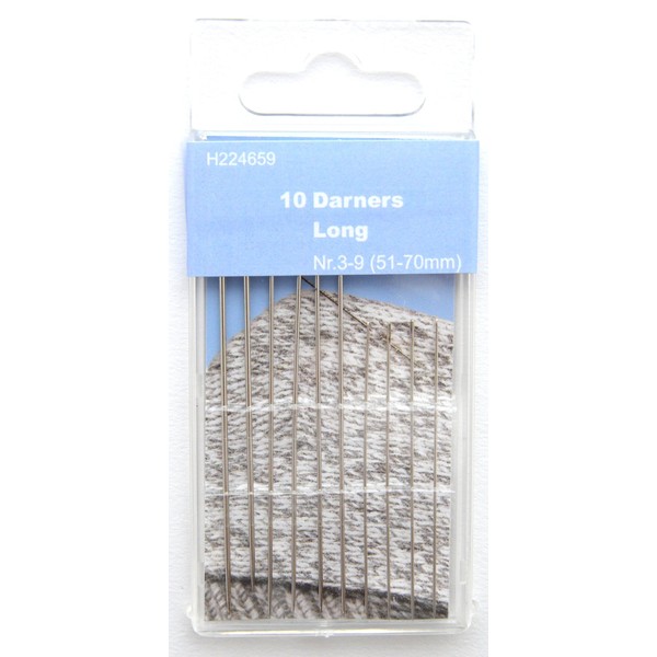 TSL 10 Long Darning Needles, Metal, Silver, 10.5 x 5 x 0.5 cm