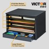 Victor Wood Midnight Black Collection, 4-Shelf Desktop Organizer, Black, (4720-5)