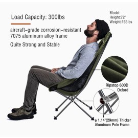 Club Nommas black color - Club Nommas Camping Chairs - high back Ultra Portable, Lightweight