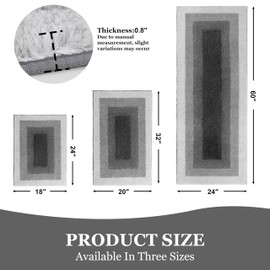 RORA Gray Bathroom Rugs Non Slip Washable 18x24 Absorbent Bath Mat