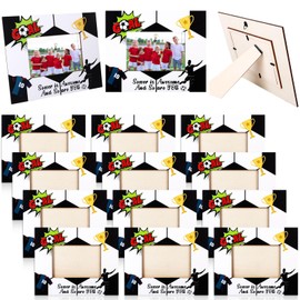 Youdaju 12 Pcs Soccer Picture Frame Sport Themed Wooden Photo Frame 4 x 6 Inches Photograph Hanging Tabletop Picture Frame for Kids Adults Sport Team Players Coach Gifts Homecoming Party Supplies