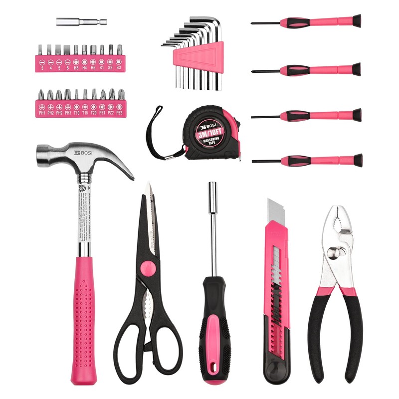 B BOSI TOOLS 40-Piece Pink Tool Set- General Household 40