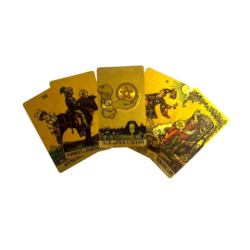 Vieux Monde Express Gold Foil Tarot Deck | Premium Waterproof