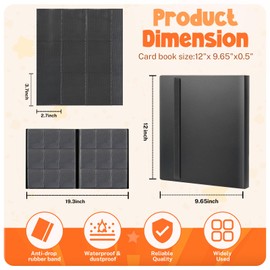 Card Binder, 9 Pocket Trading Card Album Folder,20 Pages, 360 Card Capacity Sports Card Binder, Premium Card Binders Compatible with MTG, TCG, Baseball Cards (Black)