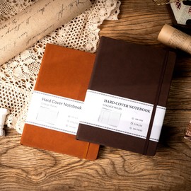 CAGIE 320 Pages Journal for Men Women 100 Gsm Paper Hardcover Journaling Notebooks A5 Leather Notebook Lined Journals for Writing Travel Work Note Taking Diary, 5.7x8.3 In, Coffee