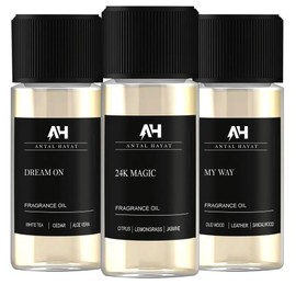 Diffuser Essential Oils Set - Antal Hayat Sandalwood Diffuser Oil - 5 Star Hotel Inspired Scents - Home Luxury Scents, Pack of 3 x 20ml Bottles (0.67, My Way, 24K Magic, Dream on)