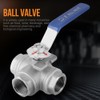 1pc Ball Valve,Stainless Steel SUS304 Pipe Ball Valve Three-Way T-Type