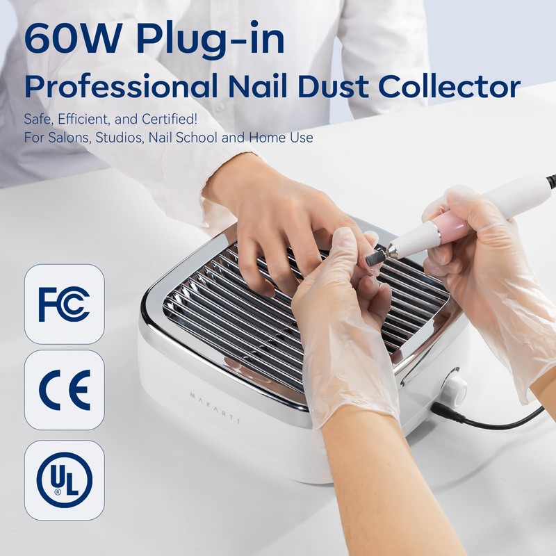 Makartt Nail Dust Collector: 60W Professional Nail Fan Dust Collector