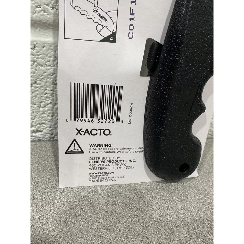 X-ACTO X3272 Utility Knife Contoured Black Plastic Handle Retractable Blade