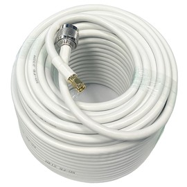qishun 100FT 5D-FB Coaxial Cable 50 Ohm Ultra Low Loss Coax Cable with N-Male to SMA-Male Connectors for Cell Signal Booster, Outdoor and Indoor Antennas, Taps, and Splitters