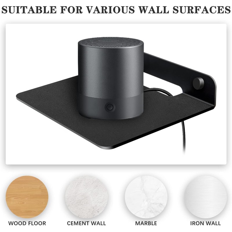 Small Black Metal Wall Shelf, 6.1 x 5.1 in Floating