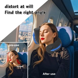 EPROICKS Neck Pillow Aeroplane Can Bend, Flexible Travel Pillow, Aeroplane Neck Pillow, Adult Aeroplane Pillow for Car, Train, Travel Accessories (Yoga Grey)