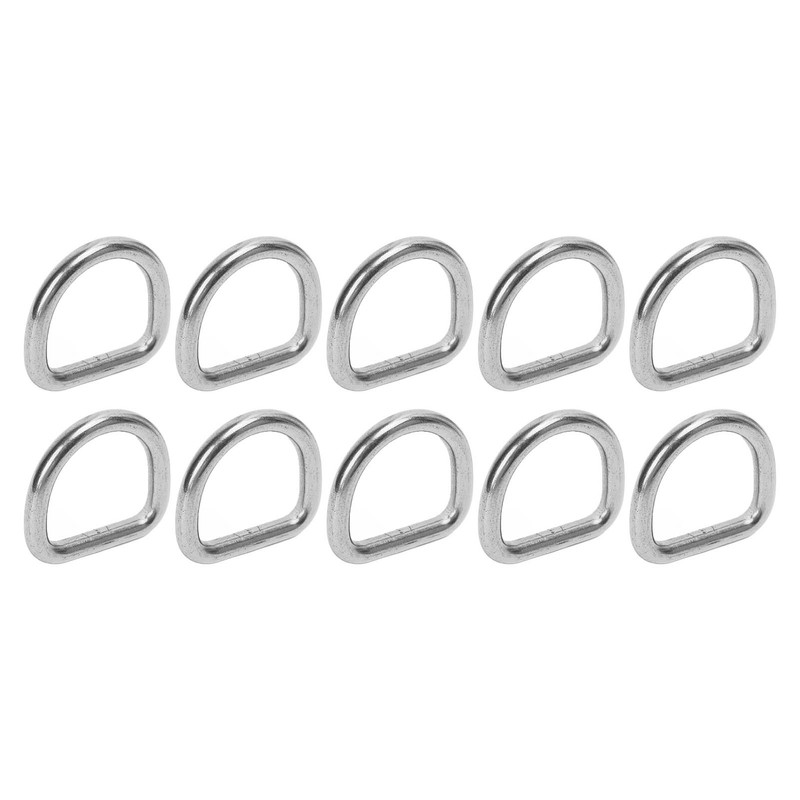 10 PCS 316 Stainless Steel D Ring Seamless Welded Hardware