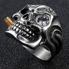 Vintage Stainless Steel Gothic Skull Smoking Bullet Biker Cocktail Party