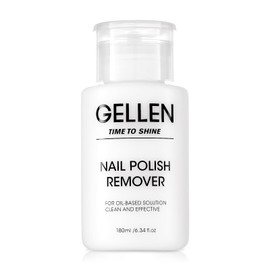 Gellen Nail Polish Remover Milk Scent, Acetone Free Nail Polish Remover for Quick Dry Nail Polishes, Gentle Fingernail Polish Remover, Ultra-Powerful Nail Polish Remover Pump, 6.09 Fl Oz