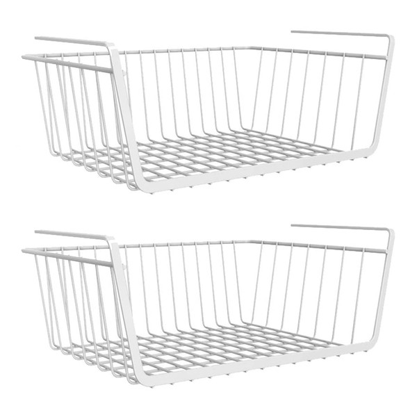 2Pcs Under Shelf Storage Hanging Storage Shelves Baskets for Kitchen Cupboards Office Pantry Bathroom