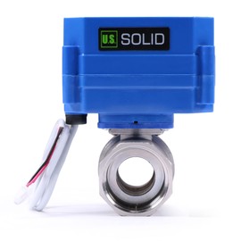 U.S. Solid 1" Motorized Ball Valve 85-265V AC Stainless Steel Electrical Ball Valve, 2 Wire Auto Return Setup Normally Closed