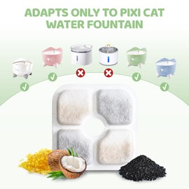 16-Pack Cat Water Fountain Filter Compatible with Catit Fountain Filter Replacement,Only for 2.5L (84.5 fl oz) Blue, Green, Pink, White Whiskers Pattern pet Fountain(Triple Filtration)