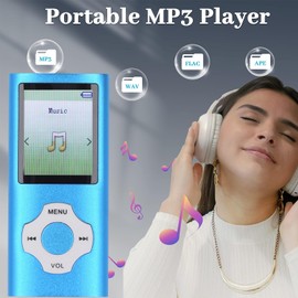 Bluetooth MP3 Player, 1.8 Inch Colour Screen, MP3 MP4 Player, Portable Music Player, Supports Up to 128 GB, Digital Music Player with Noise Cancellation for Children and
